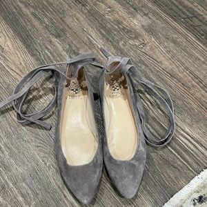 Vince Camuto lace up suede flats